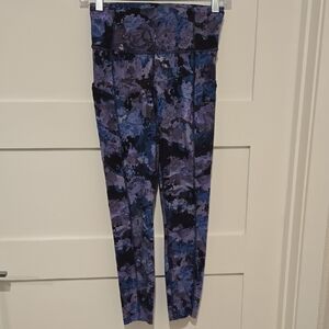 Lululemon Blue & Purple Abstract Print High-Waist Leggings